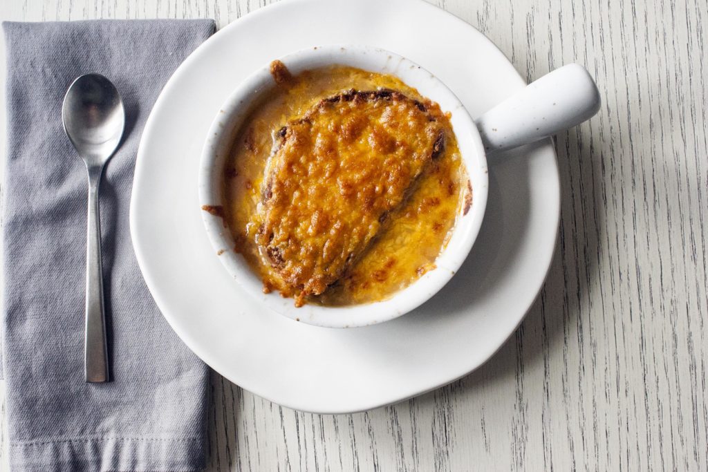 Roasted Shallot & Cider Soup with Cheddar Toasts